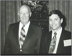 Figure 1. Myself as a Duke University resident, during the first years of my research, with Joe Wadsworth, MD (left), the first chair of ophthalmology at Duke University and part of the group that defined Lefler Wadsworth Sidbury syndrome, later called North Carolina macular dystrophy.