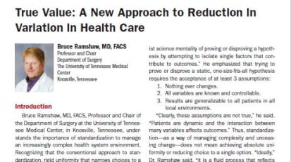 True Value: A New Approach to Standardization in Health Care