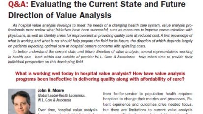 Q&A: Evaluating the Current State and Future Direction of Value Analysis