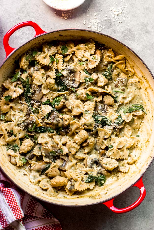 Sausage Mushroom Spinach Pasta