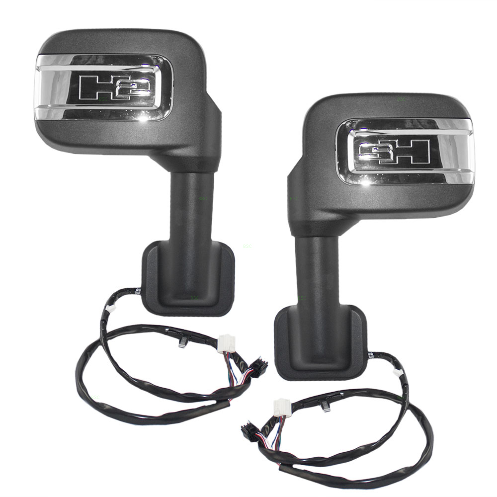 Pair Of Textured Black Power Side View Mirrors For Ford F150 & F250 (1998-2002)