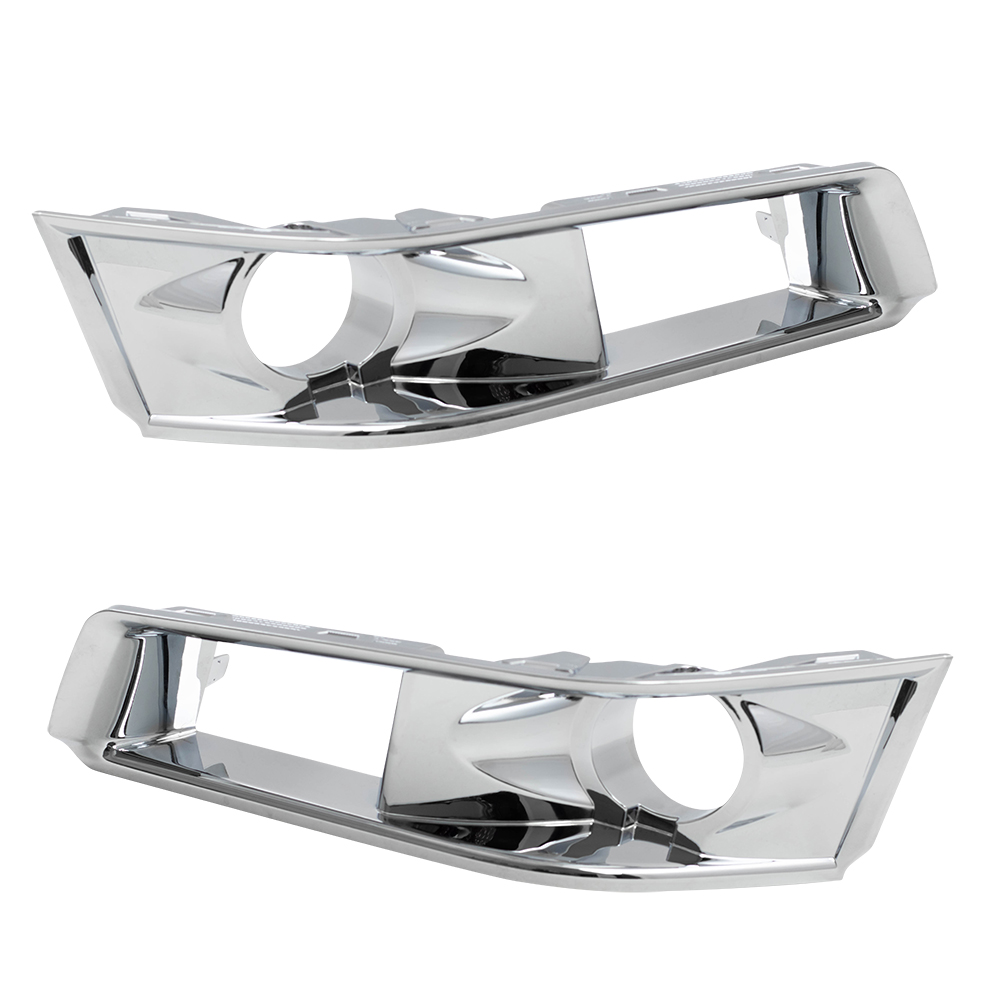 Pair Fog Light Bezels Chrome Trim for 0815 Cadillac CTS w/ HID