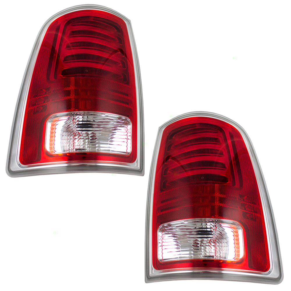 13-17 RAM Pickup Truck Set of LED Taillights - Chrome Trim ...