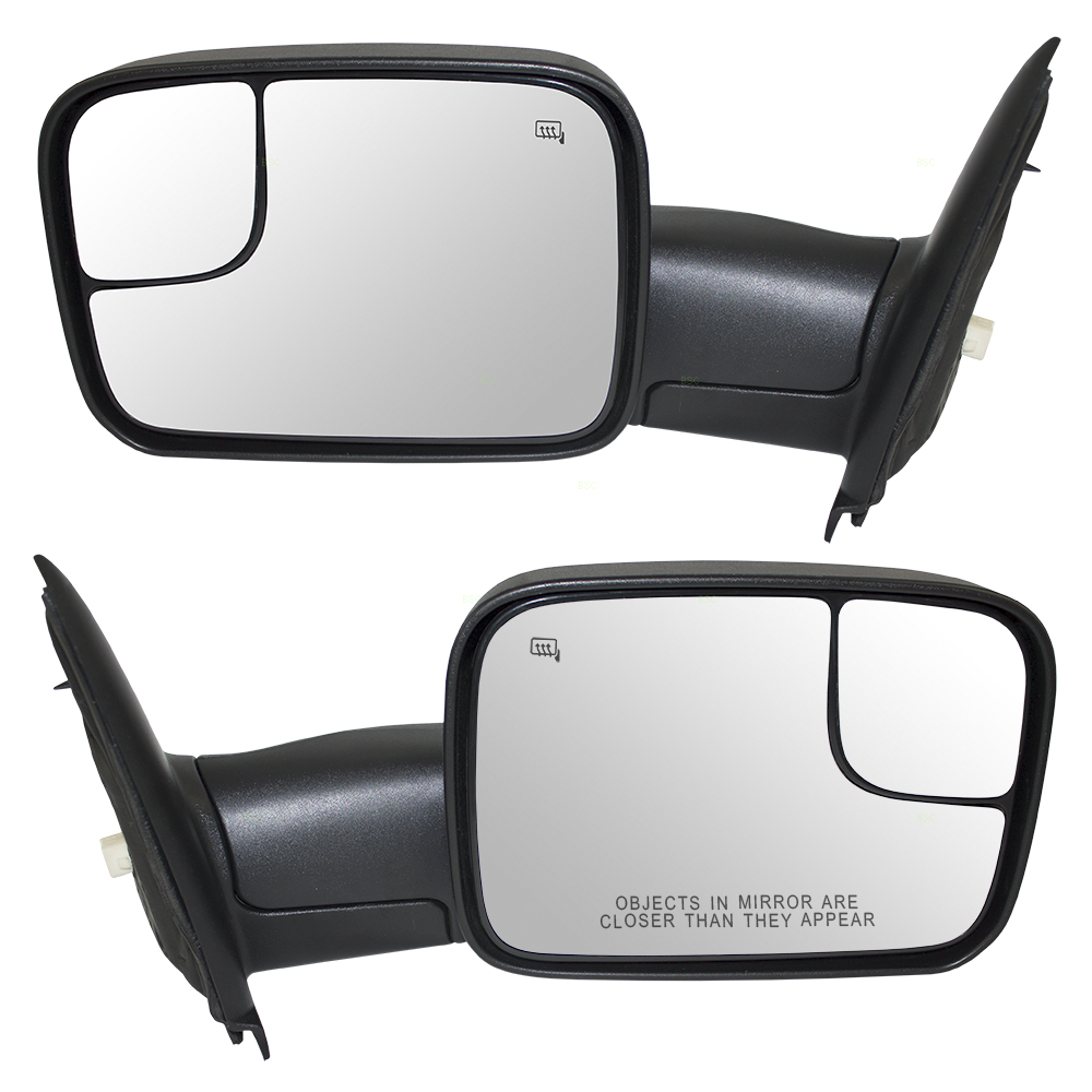 Driver and Passenger Power Side Trailer Tow Flip-Up Mirrors Heated Replacement for Dodge 7x10 Pickup Truck 55077445AO 55077444AO