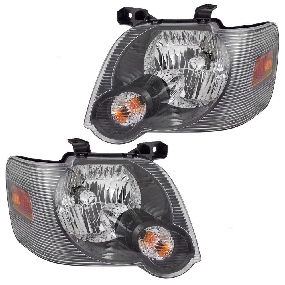 Ford Explorer Explorer Sport Trac Pickup Truck New Pair Set Headlight Headlamp With Smoked Lens Assembly