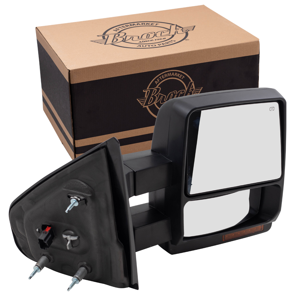 Brock Supply 0714 FD F150 TOW MIRROR TEXTURED BLACK POWER W/HEAT