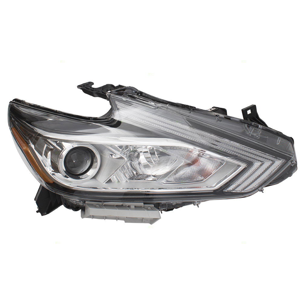 Pair Of Halogen Headlight Assemblies For 2019-2020 Nissan Altima – Left & Right, Black Housing