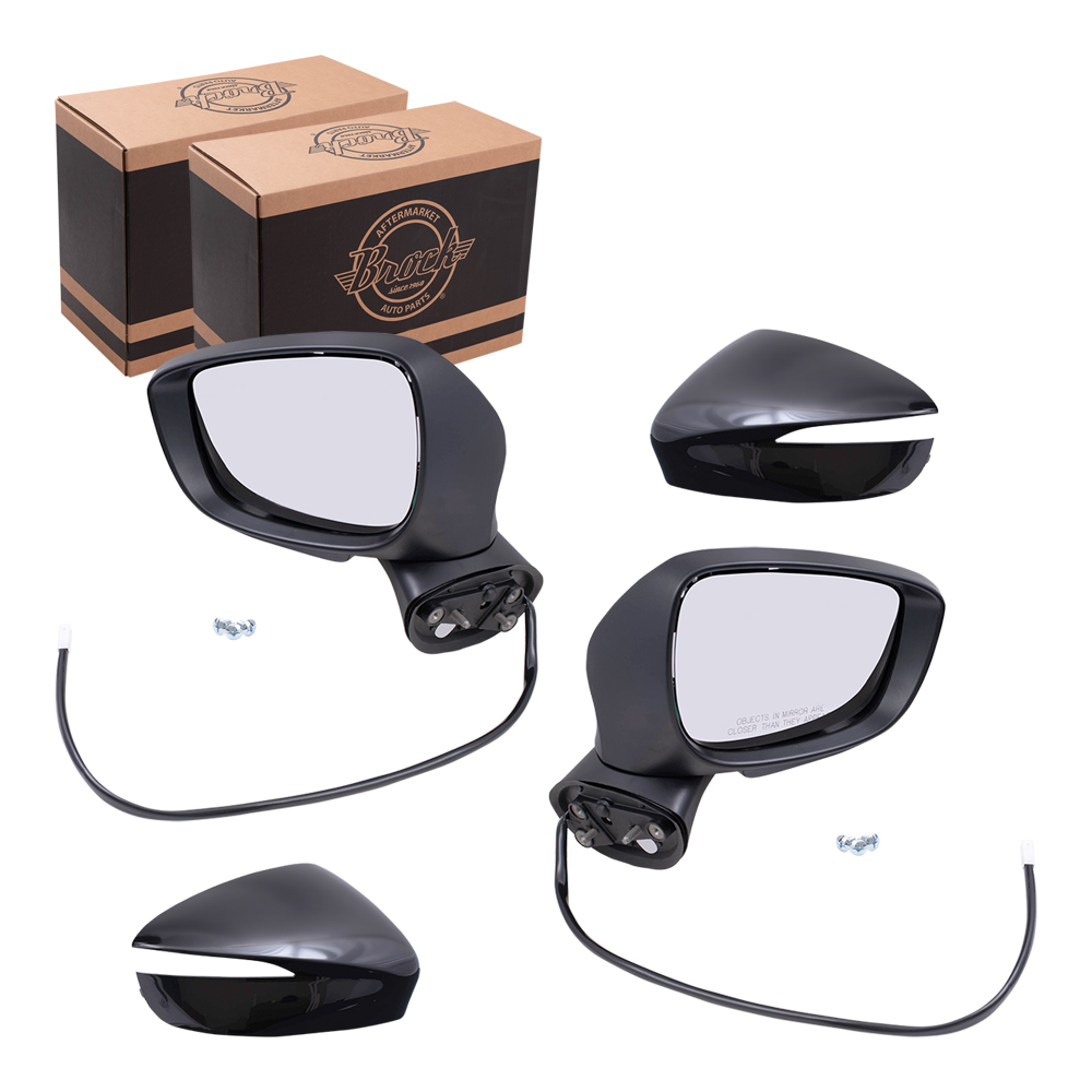 Pair Set Power Side Mirrors Glass Housing Heated Signal for 20152016