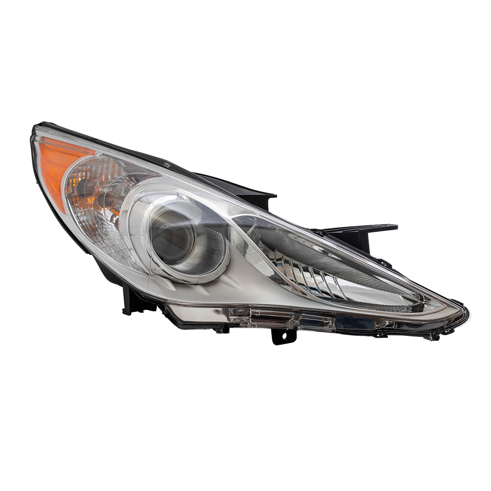 Passengers Headlight Assembly for 1113 Hyundai Sonata Bright Chrome