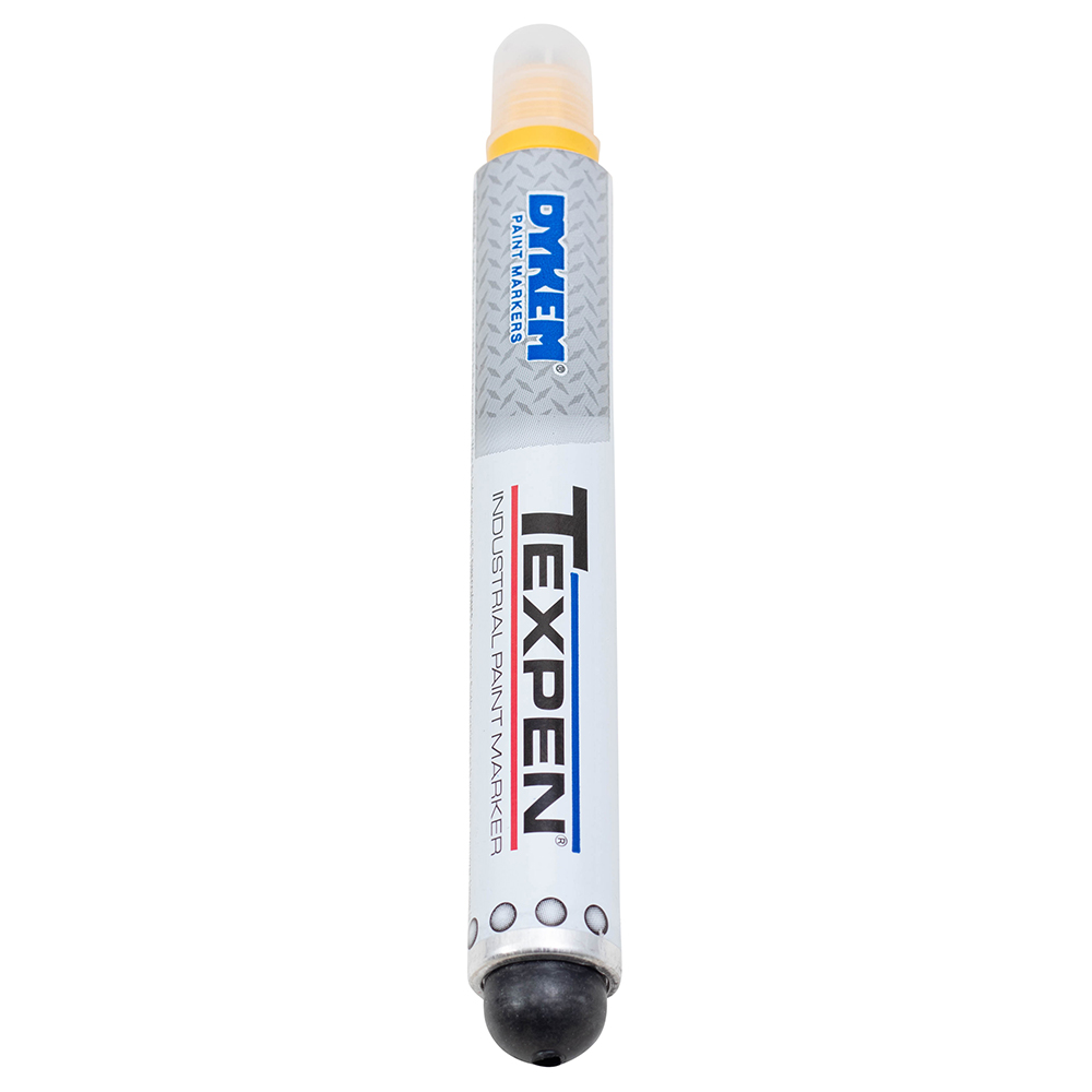 Dykem® TEXPEN® 16063 Ball Tip Paint Marker With Valve Action, 3/32 in  Medium Tip, Stainless Steel Tip, Yellow