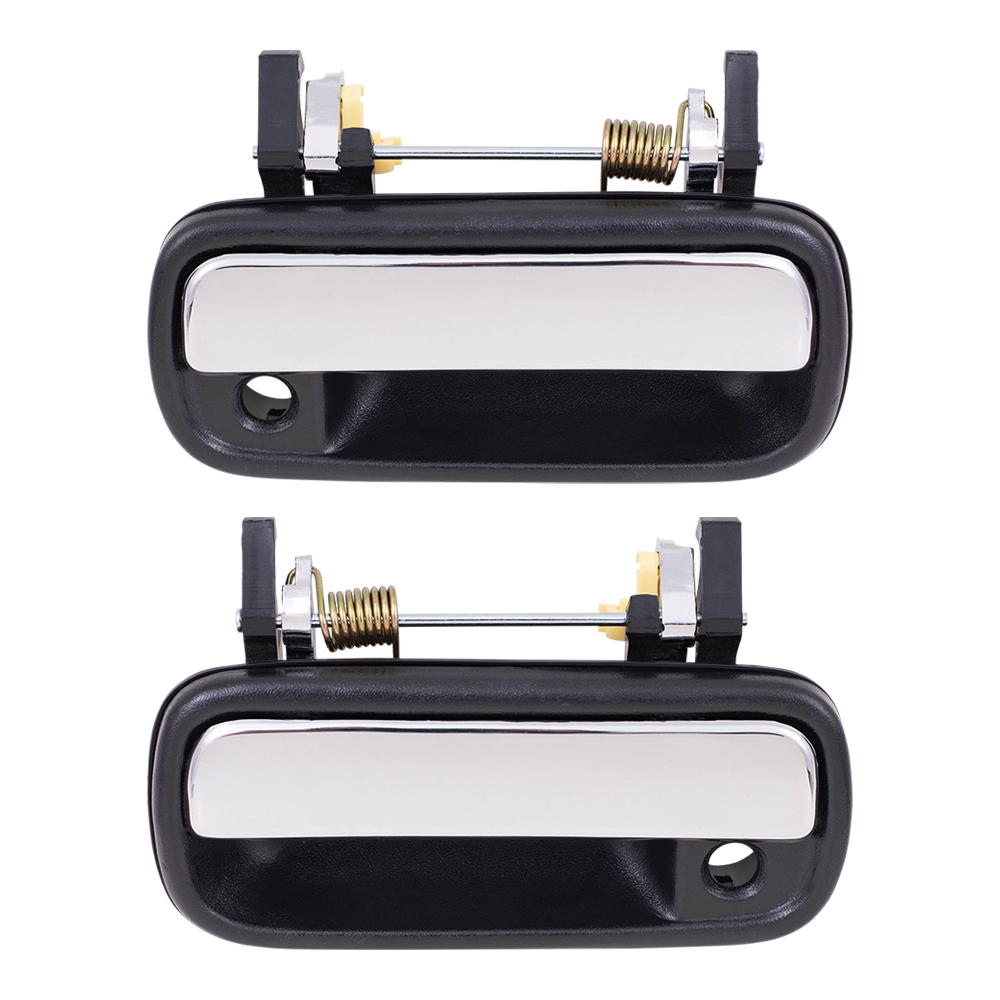 New Pair Outside Front Black & Chrome Door Handle for Toyota Pickup