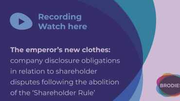 The emperor’s new clothes: company disclosure obligations in relation to shareholder disputes following the abolition of the ‘Shareholder Rule’