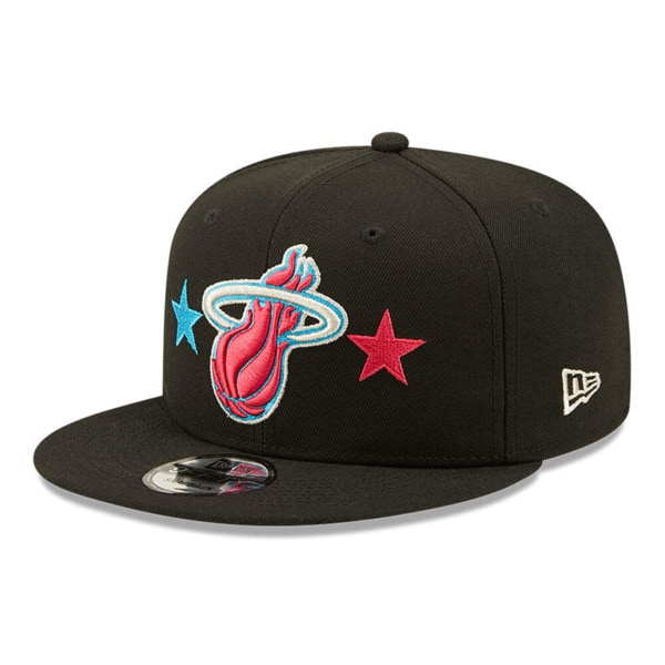 Mitchell & Ness Miami Heat Snapback Hat for Men - Miami Vice - Black/Aqua  Blue/Fuchsia Pink - Basketball Cap for Men