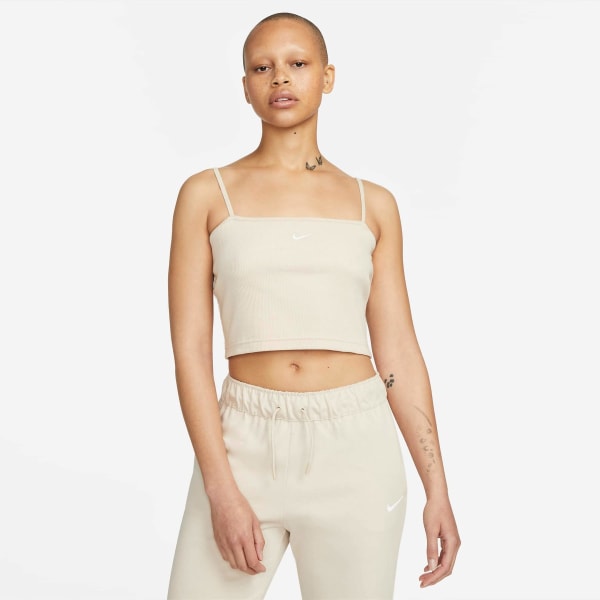 NIke DQ6595-126 Beige Yellow v-Neck Crop Top Size Large