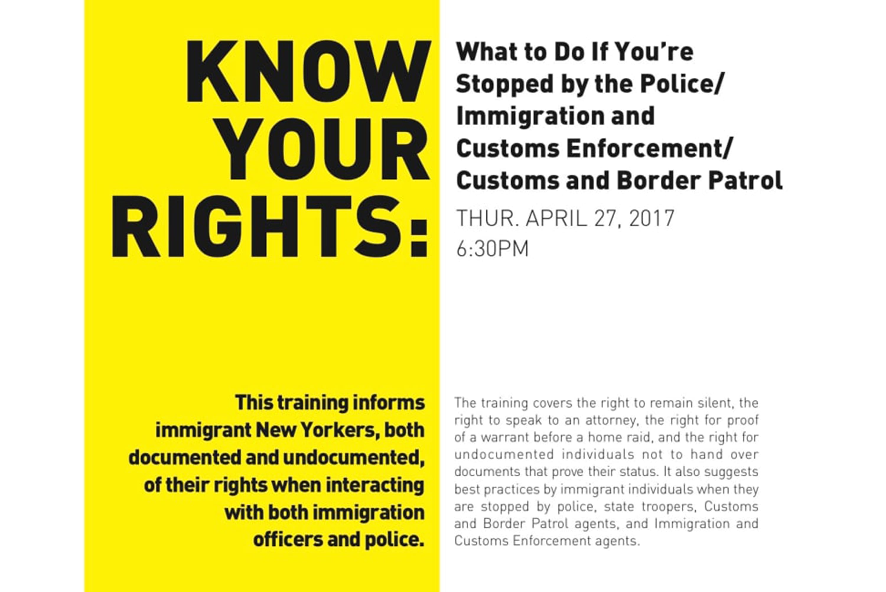 New York Civil Liberties Union: Know Your Rights Training