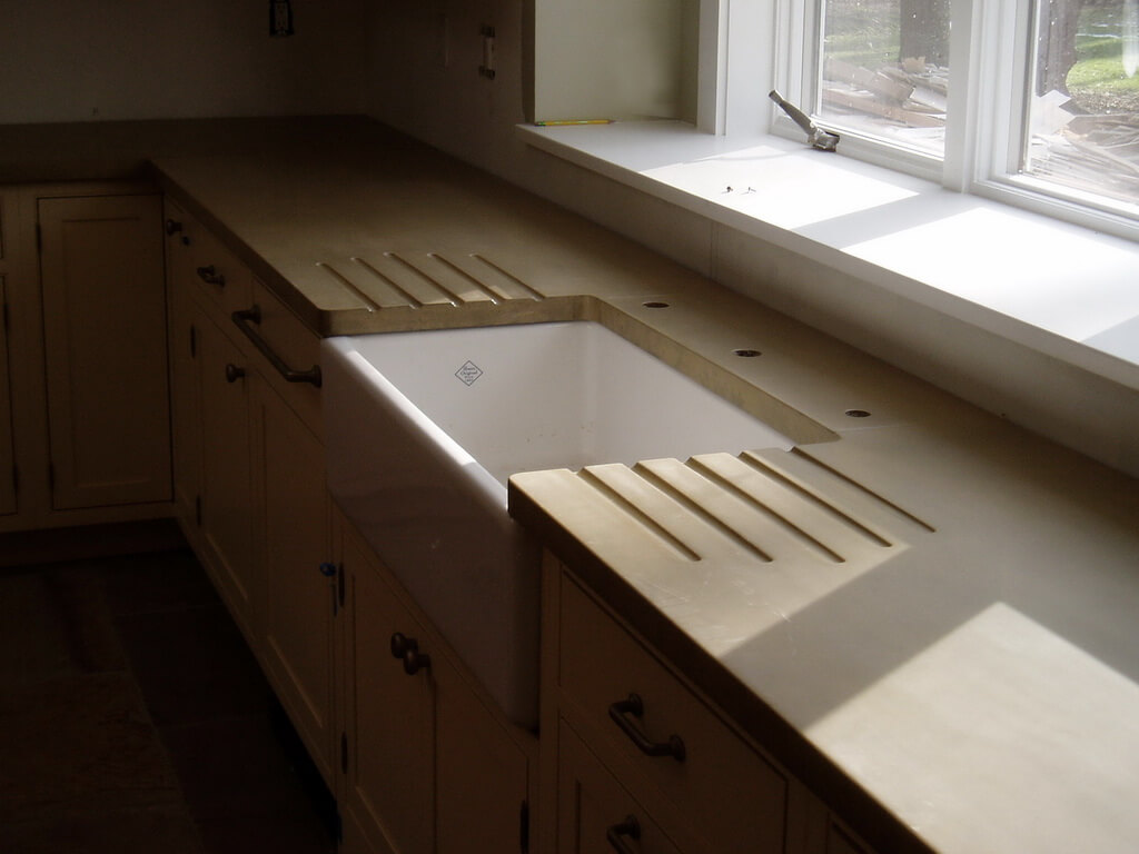 New Concrete Countertops With Farmhouse Sink Uz58