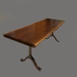 live edge walnut table top with steel table base