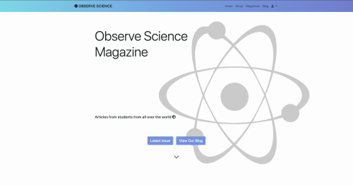 Observe Science Magazine website screenshot