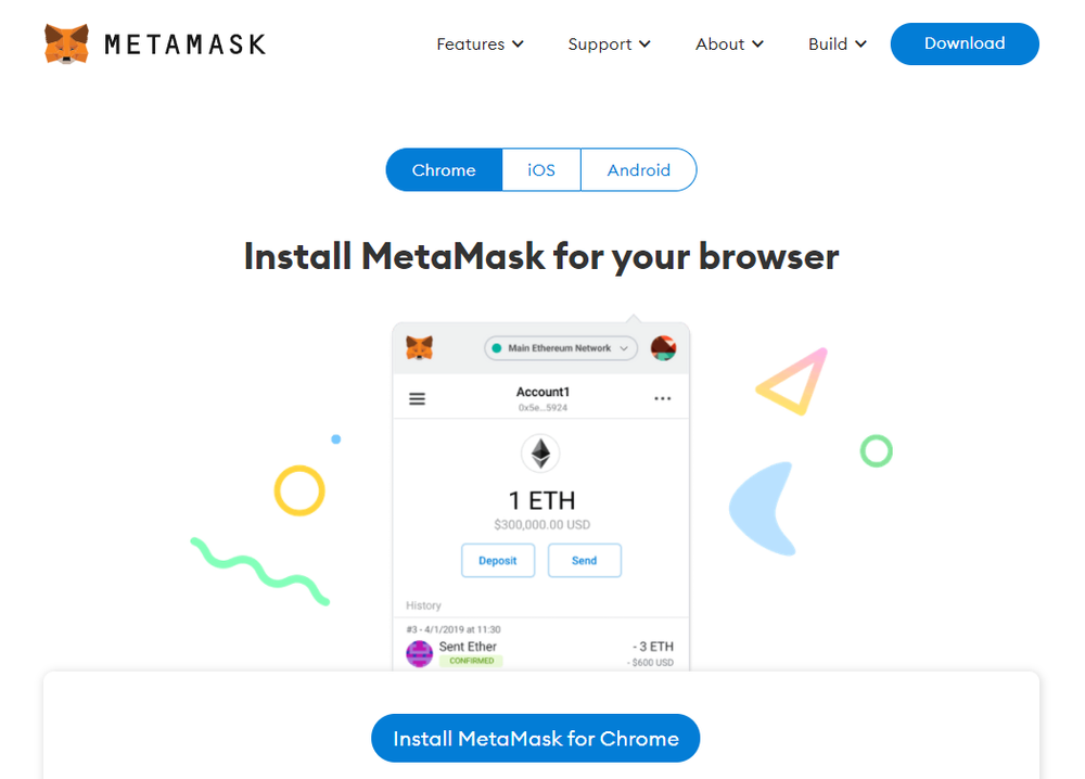 Metamask install page