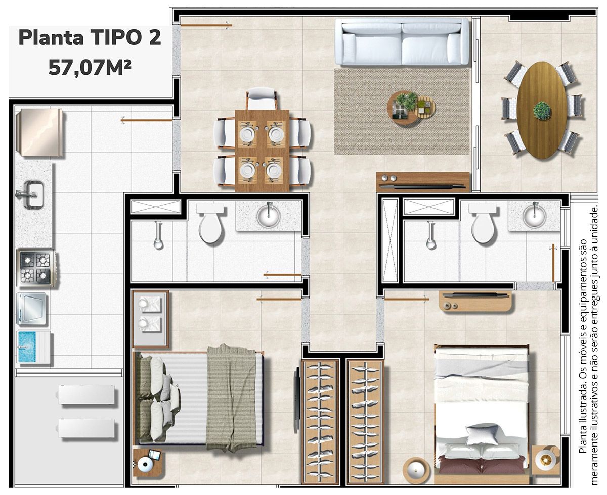 Planta apartamento tipo 2