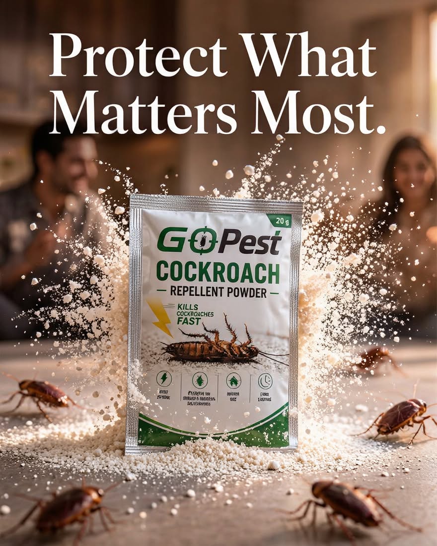 GoPest Cockroach Repellent Powder 20g – Fast Acting Cockroach Killer for Home & Kitchen thumbnail 3