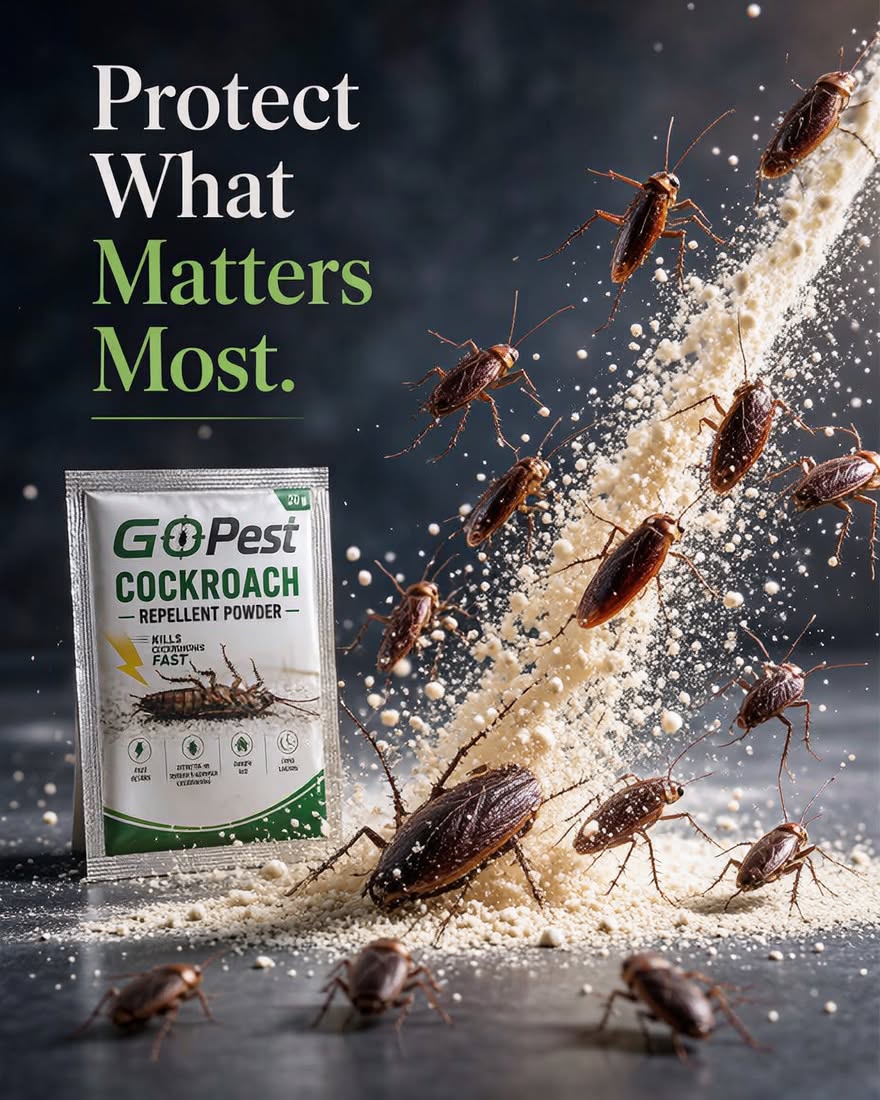 GoPest Cockroach Repellent Powder 20g – Fast Acting Cockroach Killer for Home & Kitchen thumbnail 4