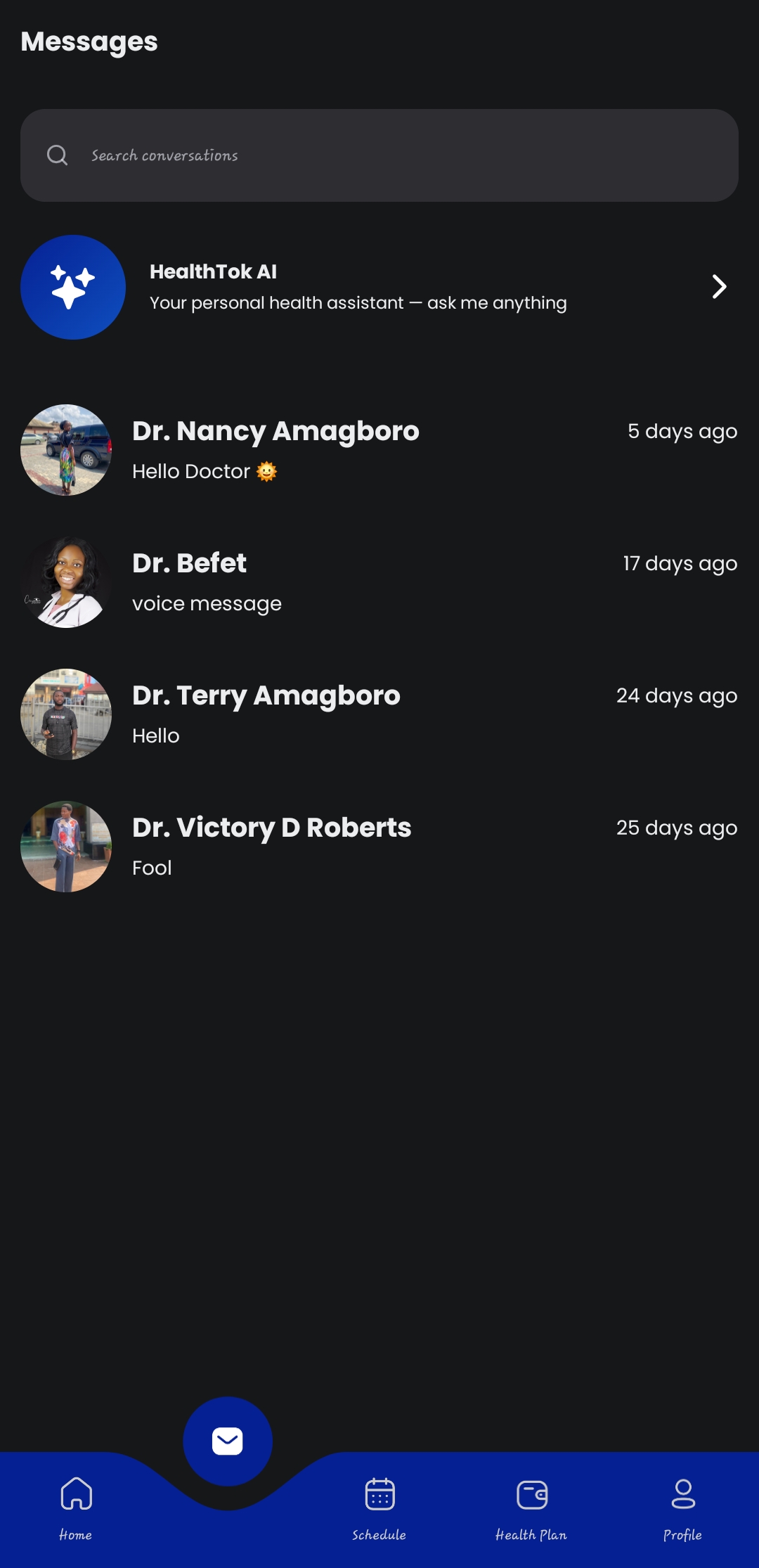 HealthTok app screen