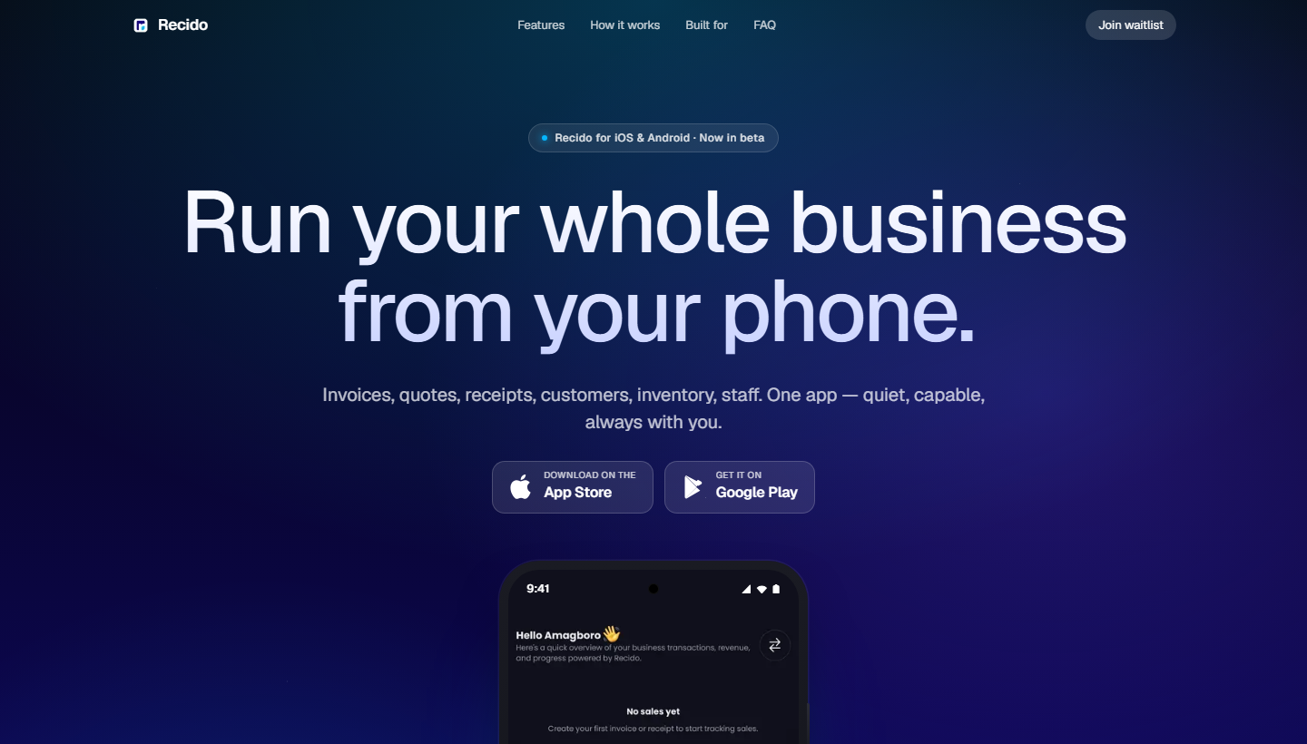 Recido — business management app