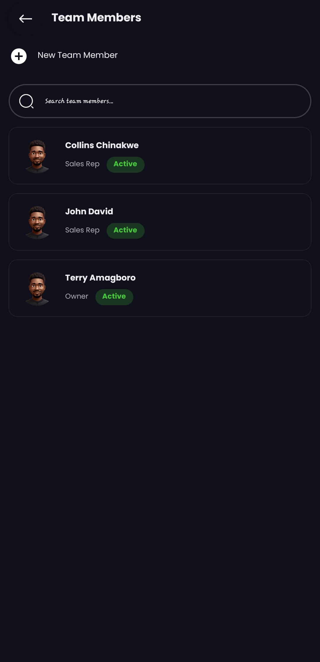 Recido app screen