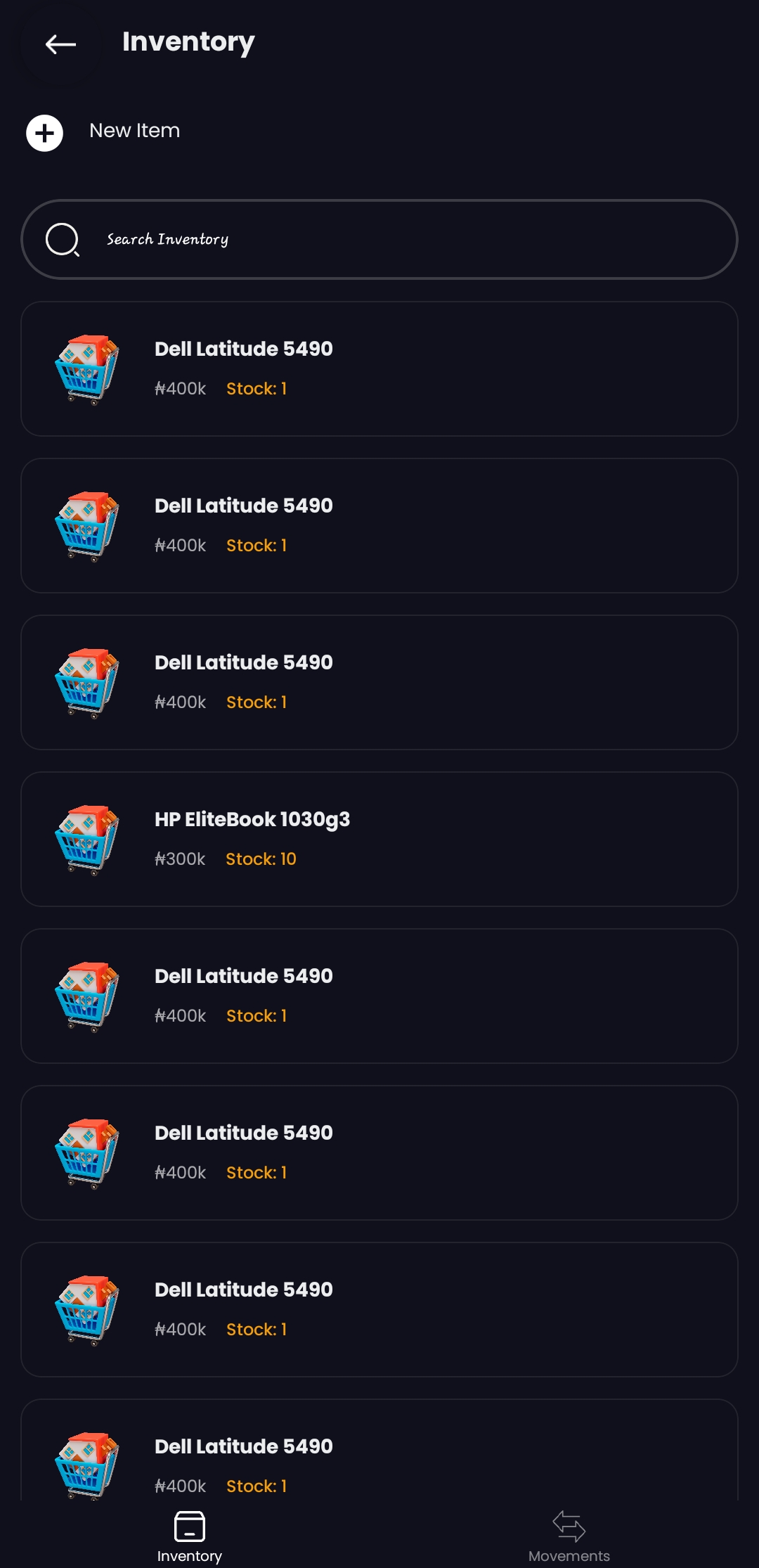 Recido app screen