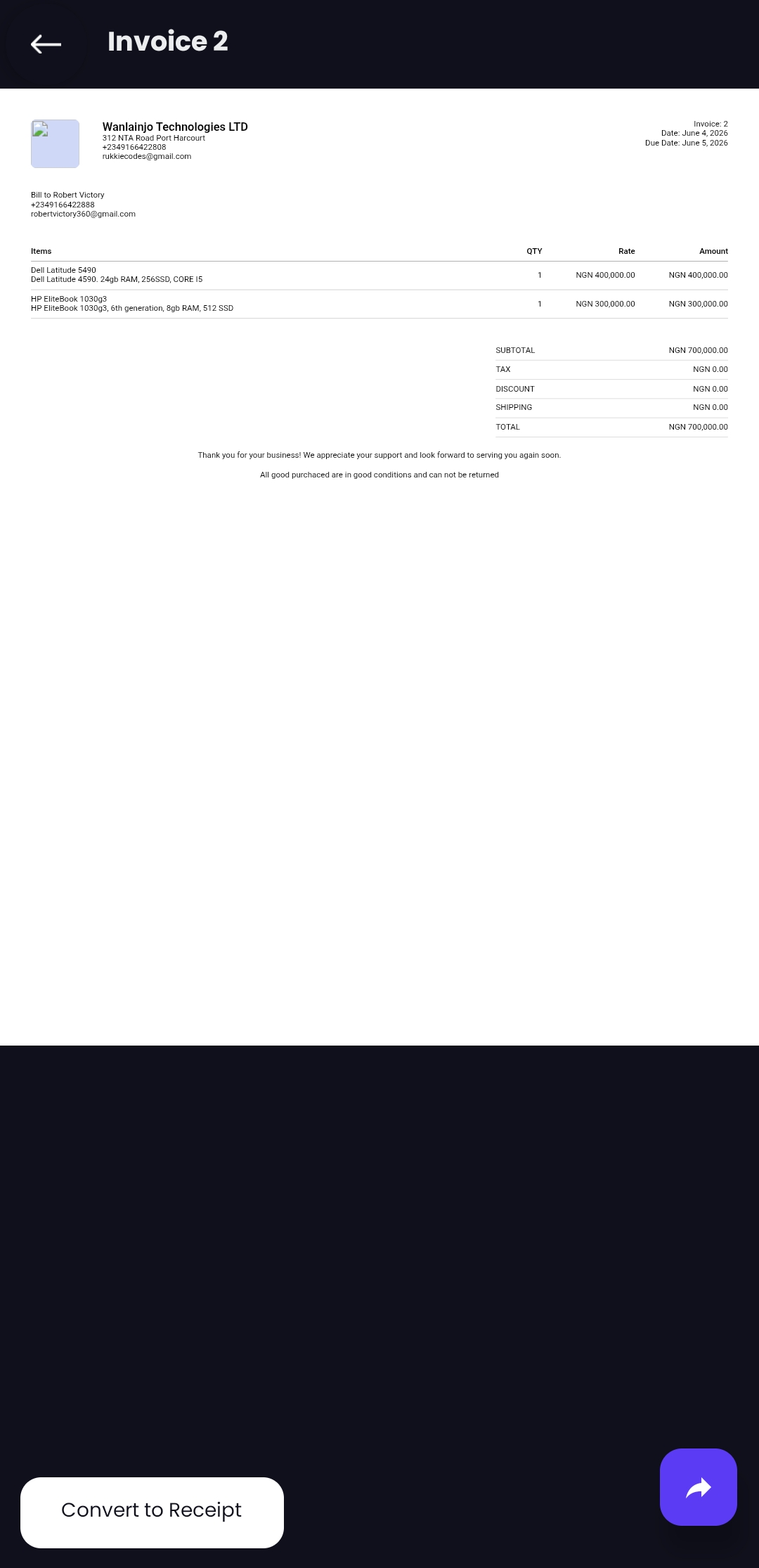 Recido app screen