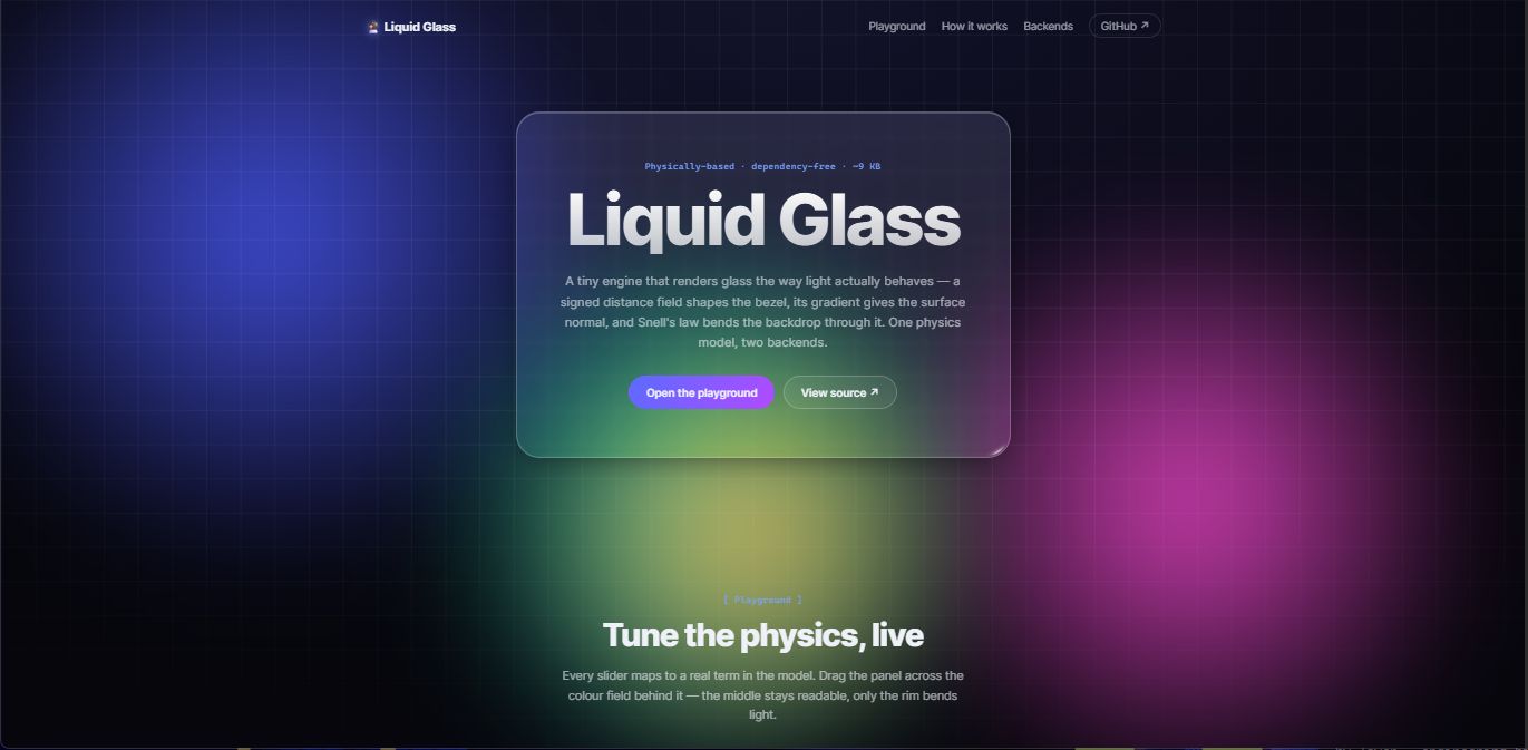 Liquid Glass — refraction engine demo