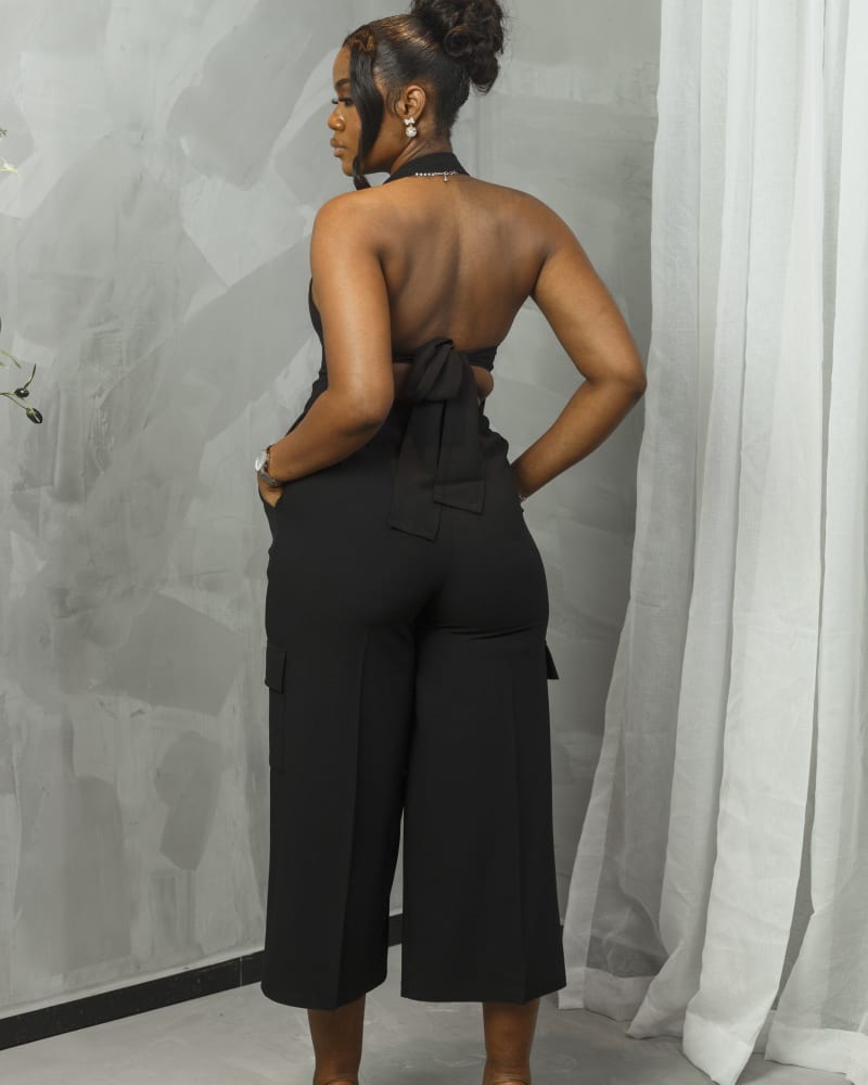Halter Neck Top and Trouser - BLACK