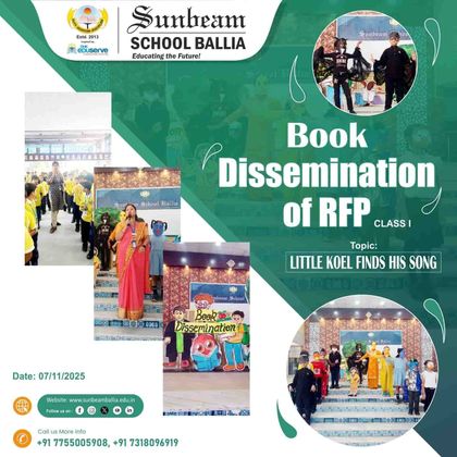 Sunbeam School Ballia's published notice poster — the Book Dissemination of RFP for Class I