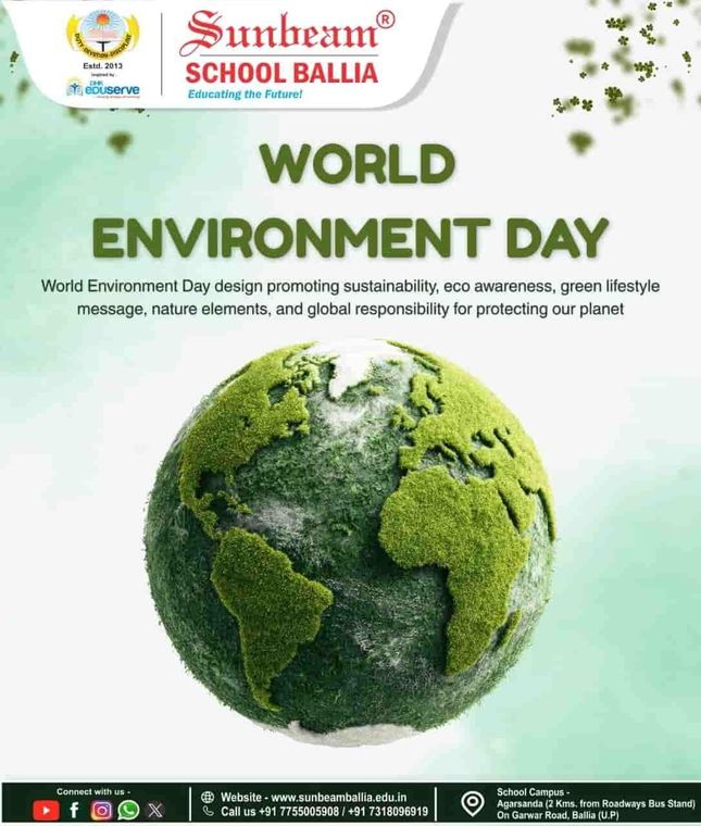 Sunbeam School Ballia's published notice poster — World Environment Day