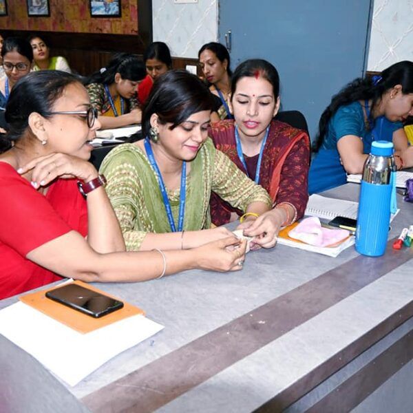 Teaching staff of Sunbeam School Ballia at a session on the dimensions of learning.