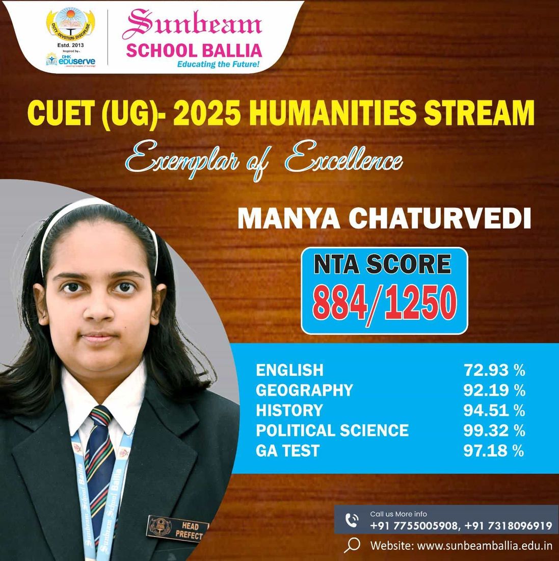 CUET (UG) results at Sunbeam School Ballia — photograph 3 of 8