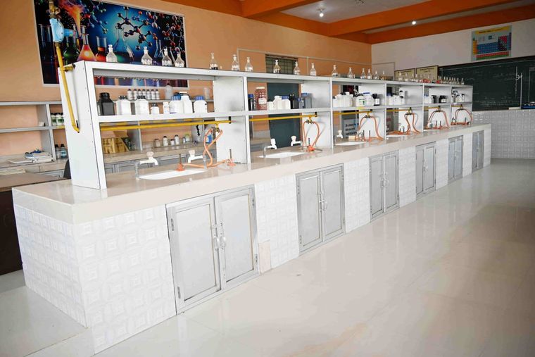 The chemistry laboratory at Sunbeam School Ballia