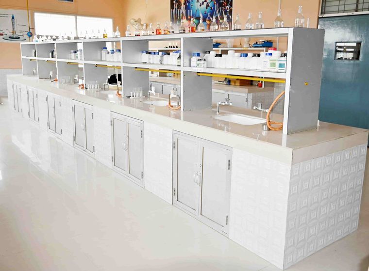 The chemistry laboratory at Sunbeam School Ballia