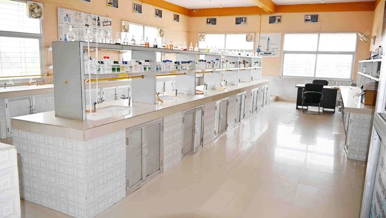 The chemistry laboratory at Sunbeam School Ballia