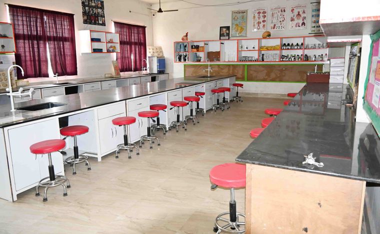 The biology laboratory at Sunbeam School Ballia — main view