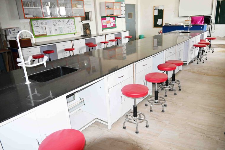 The biology laboratory at Sunbeam School Ballia