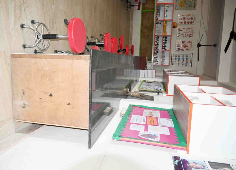 The biology laboratory at Sunbeam School Ballia