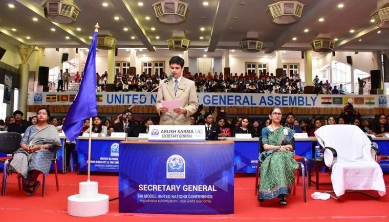 Sunbeam School Ballia delegates at the SAIMUN international conference in Odisha — photograph 3 of 6