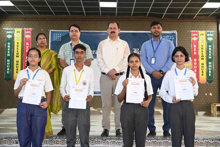 India AI Tinkerpreneur and Math Around Me certificates at Sunbeam School Ballia — photograph 4 of 4