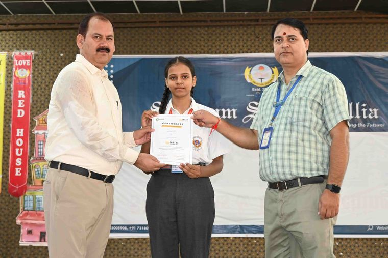 India AI Tinkerpreneur and Math Around Me certificates at Sunbeam School Ballia — photograph 3 of 4