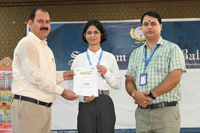 India AI Tinkerpreneur and Math Around Me certificates at Sunbeam School Ballia — photograph 2 of 4