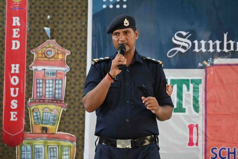 NDRF disaster-response session at Sunbeam School Ballia — photograph 11 of 21