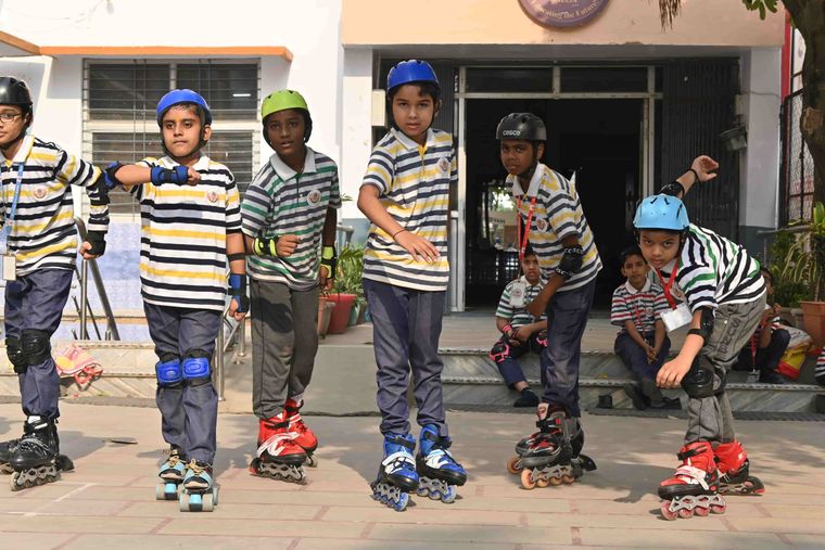 Skating in the junior playground at Sunbeam School Ballia — photograph 1 of 10