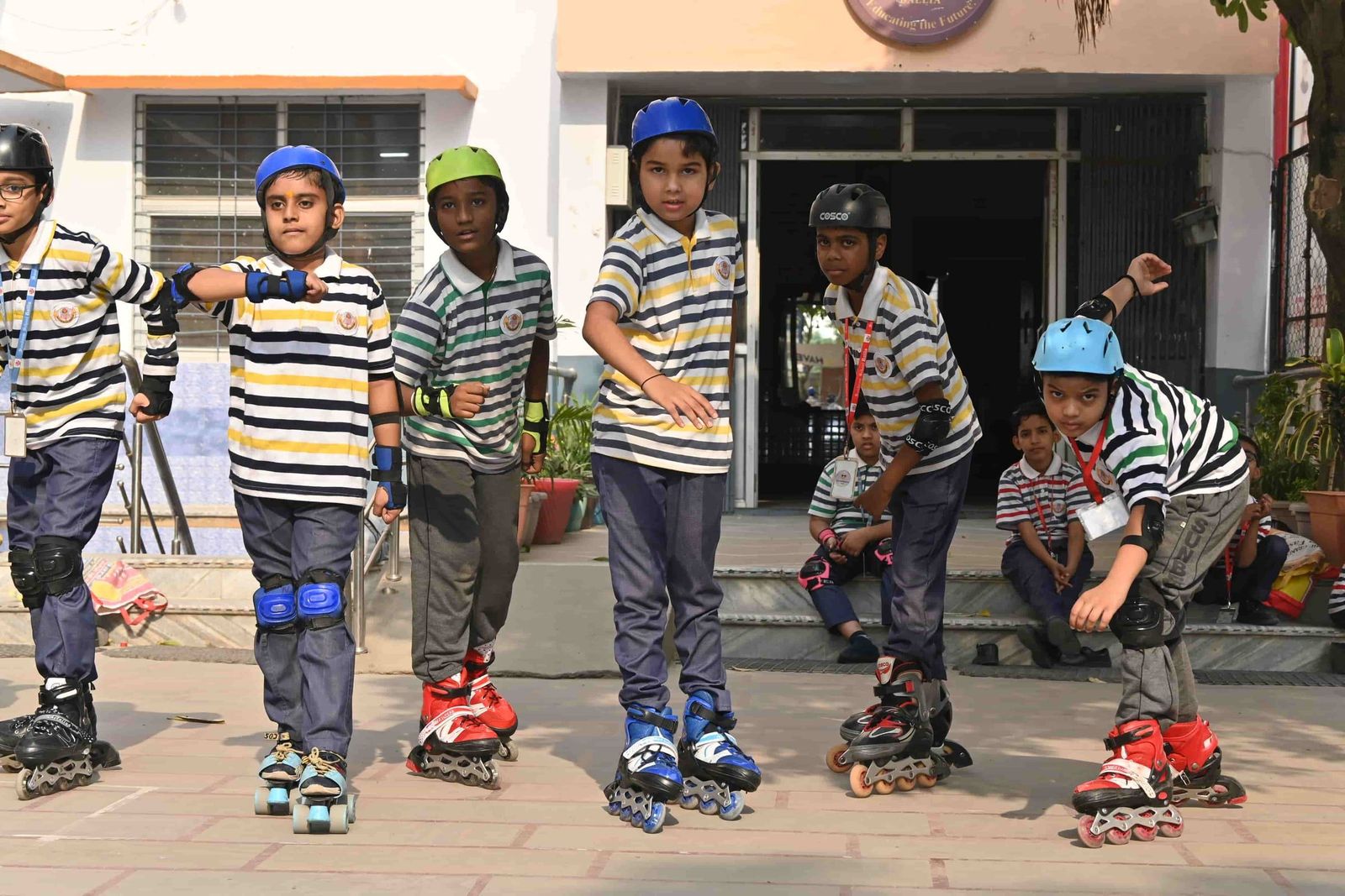 Skating in the junior playground at Sunbeam School Ballia